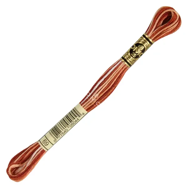 Ață pentru broderie DMC Mouliné (împărțit, 6 fire), 8 m - 499-69, Variegated - Terra Cotta
