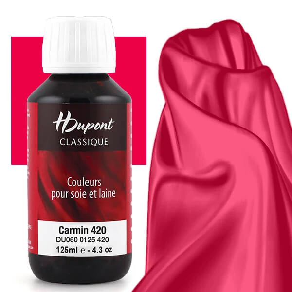 H Dupont Classique vopsea de mătase, fixare cu abur 125 ml - 420 carmin, carmin