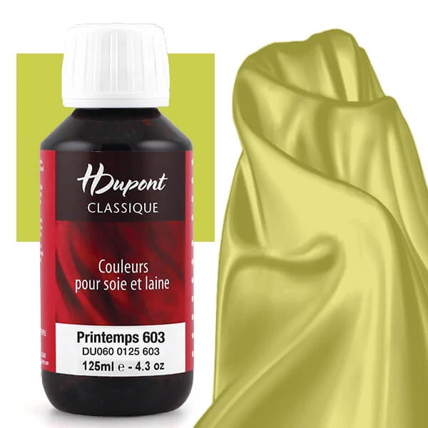 H Dupont Classique vopsea de mătase, fixare cu abur 125 ml - 603 verde de primăvară, spring