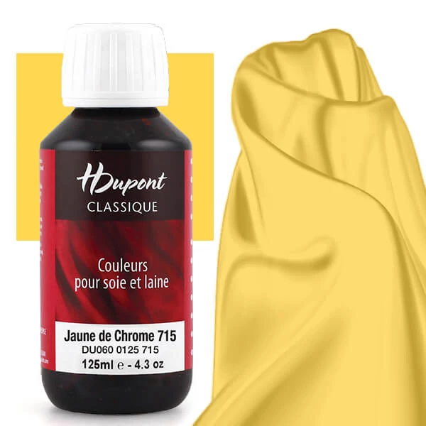 H Dupont Classique vopsea de mătase, fixare cu abur 125 ml - 715 galben crom, chrome yellow
