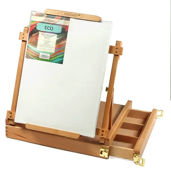 Șevalet de masă cu cutie pentru pictură (pentru pânze de max. 85 cm)
