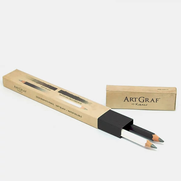 Set de creioane din grafit ArtGraf solubile în apă , 4 mm - B, 2B