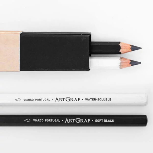 Set de creioane din grafit ArtGraf solubile în apă , 4 mm - B, 2B
