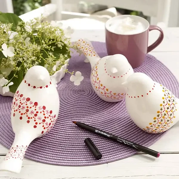 Set markere tip pensulă pentru porțelan - Warm Color