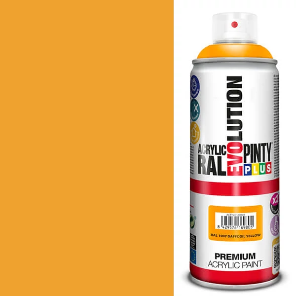 Vopsea spray acrilica, EVOLUTION lucioasa, 400 ml - RAL1007 daffodil yellow