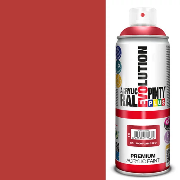 Vopsea spray acrilica, EVOLUTION lucioasa, 400 ml - RAL3000 flame red