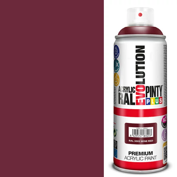 Vopsea spray acrilica, EVOLUTION lucioasa, 400 ml - RAL3005 wine red