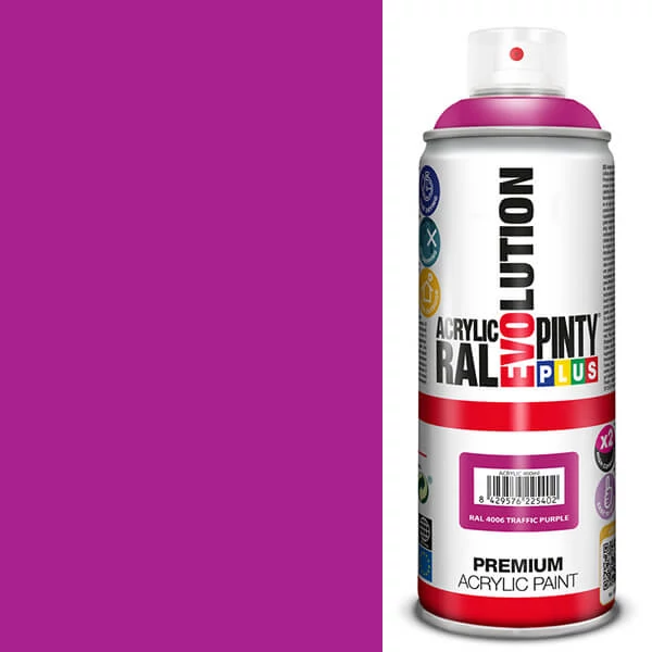 Vopsea spray acrilica, EVOLUTION lucioasa, 400 ml - RAL4006 traffic purple