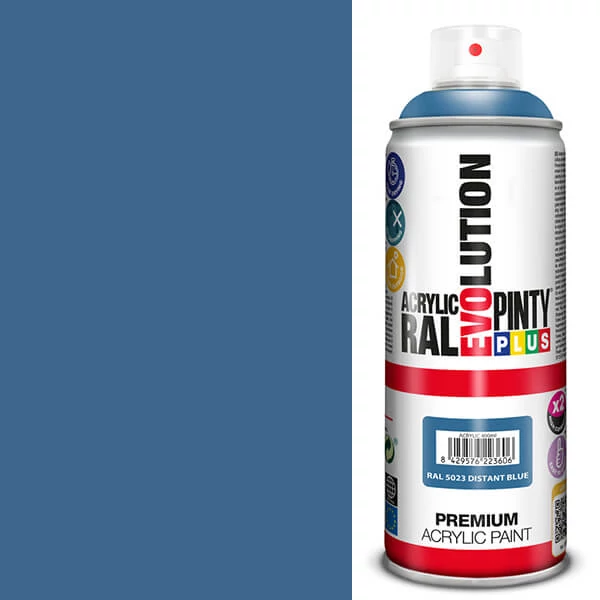 Vopsea spray acrilica, EVOLUTION lucioasa, 400 ml - RAL5023 distant blue