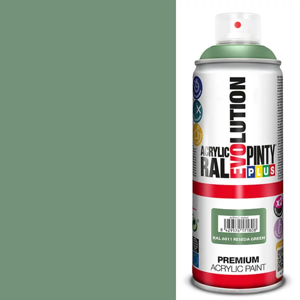 Vopsea spray acrilica, EVOLUTION lucioasa, 400 ml - RAL6011 reseda green