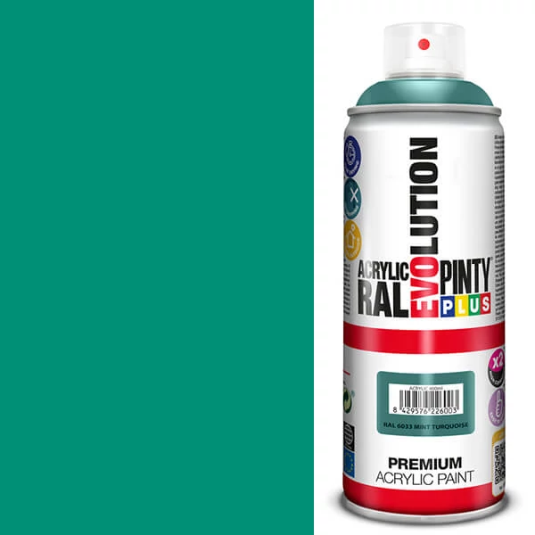 Vopsea spray acrilica, EVOLUTION lucioasa, 400 ml - RAL6033 mint turquoise