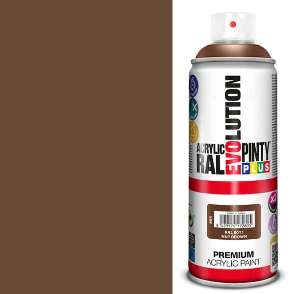 Vopsea spray acrilica, EVOLUTION lucioasa, 400 ml - RAL8011 nut brown