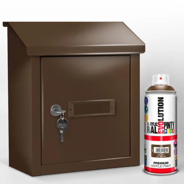 Vopsea spray acrilica, EVOLUTION lucioasa, 400 ml - RAL8011 nut brown