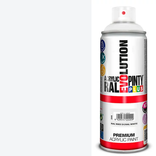 Vopsea spray acrilica, EVOLUTION lucioasa, 400 ml - RAL9003 signal white