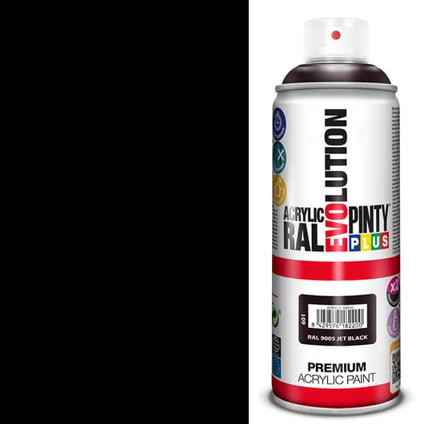 Vopsea spray acrilica, EVOLUTION lucioasa, 400 ml - RAL9005 jet black