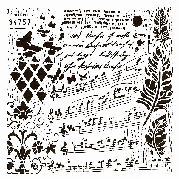 Șablon , Cadence, 25x25 cm - note muzicale