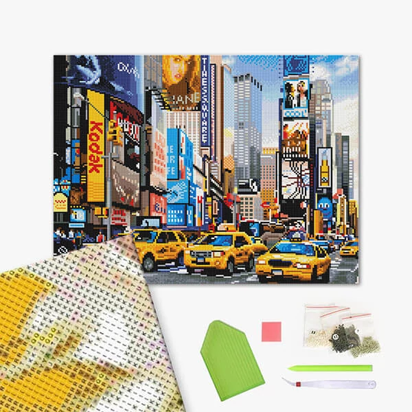 Pictură cu diamante , pe pânză întinsă , 40x50 cm - The Times Square