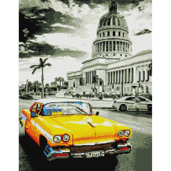 Pictură cu diamante , pe pânză întinsă , 40x50 cm - retro cubanez