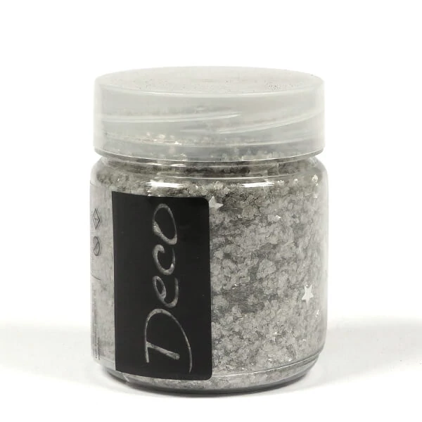 Fulgi de cristal gheață cu paiete în formă de stea 200 ml - argint