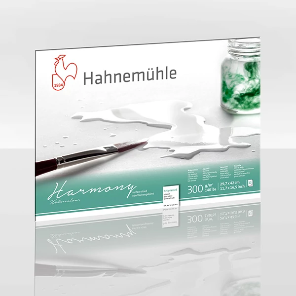 Hahnemühle bloc acuarelă, Harmony, 300 g - 12 coli, A3, neted