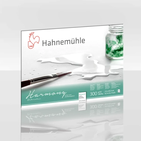 Hahnemühle bloc acuarelă, Harmony, 300 g - 12 coli, A4, neted