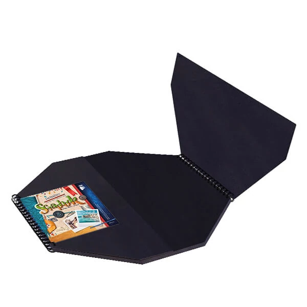 Album Creative Kids scrapbook - 30x30 cm, octogon, negru