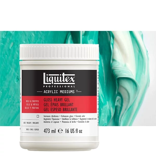 Medium de îngroșare Liquitex Gloss Heavy Gel, 473 ml - lucios