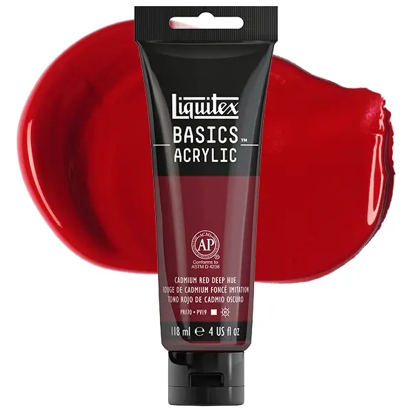 Liquitex Basics vopsea acrilică, 118 ml - 311, cadmium red deep hue