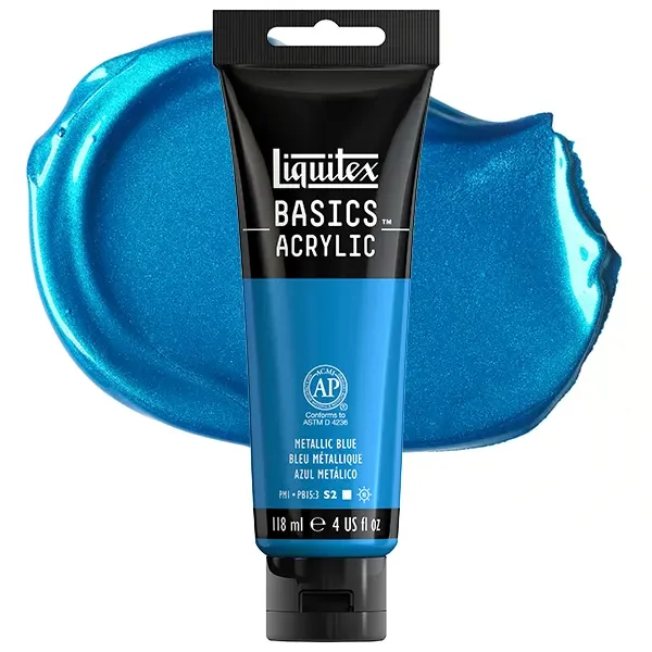 Liquitex Basics vopsea acrilică, 118 ml - 341, metallic blue