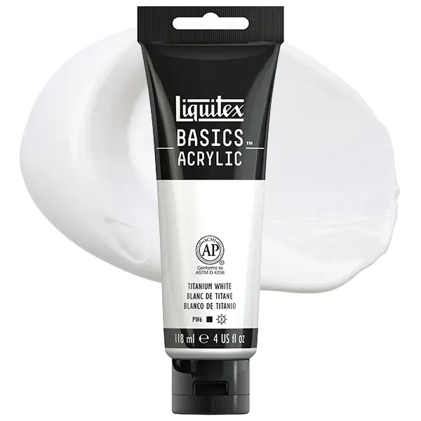Liquitex Basics vopsea acrilică, 118 ml - 432, titanium white