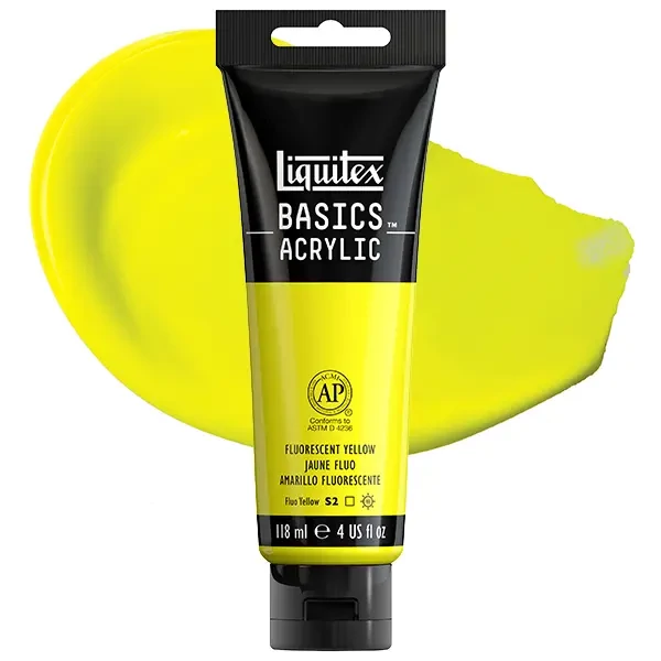 Liquitex Basics vopsea acrilică, 118 ml - 981, fluorescent yellow