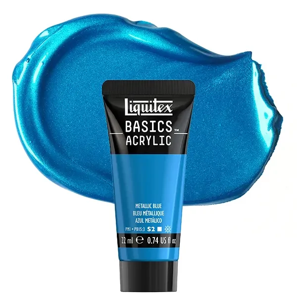 Vopsea acrilică Liquitex Basics, 22 ml - 341, metallic blue