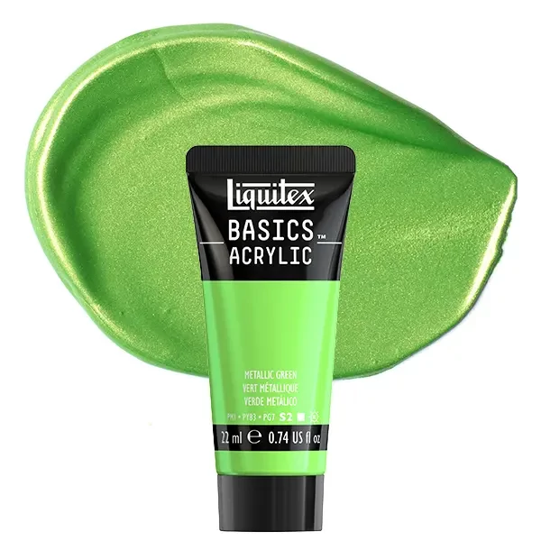 Vopsea acrilică Liquitex Basics, 22 ml - 346, metallic green