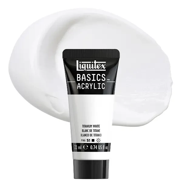 Vopsea acrilică Liquitex Basics, 22 ml - 432, titanium white