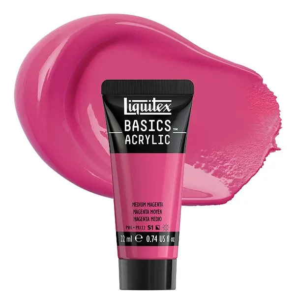 Vopsea acrilică Liquitex Basics, 22 ml - 500, medium magenta
