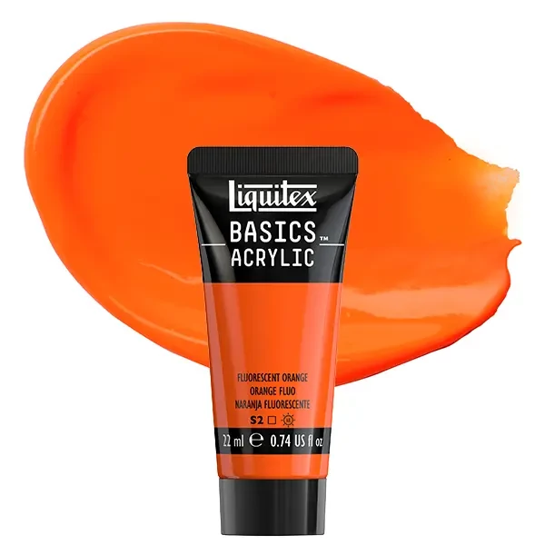 Vopsea acrilică Liquitex Basics, 22 ml - 982, fluorescent orange