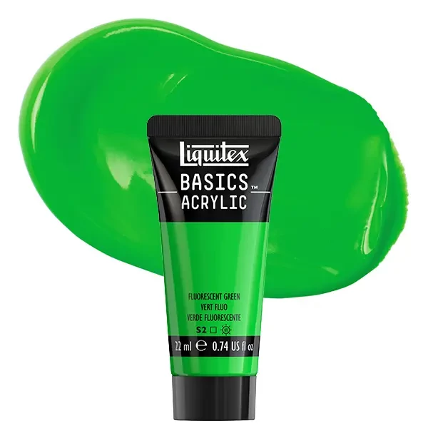 Vopsea acrilică Liquitex Basics, 22 ml - 985, fluorescent green