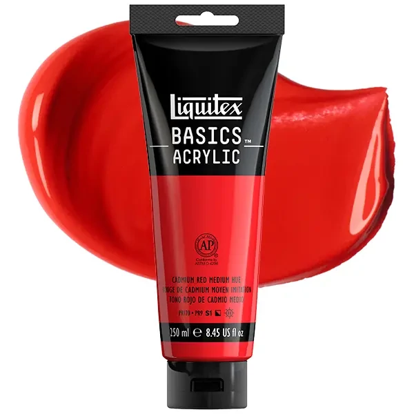 Liquitex Basics vopsea acrilică, 250 ml - 151, cadmium red medium hue