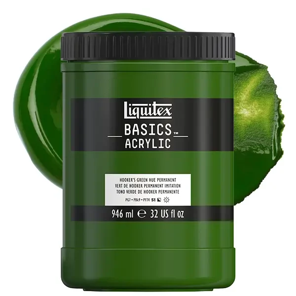 Liquitex Basics vopsea acrilică, 946 ml - 224, hooker's green hue permanent