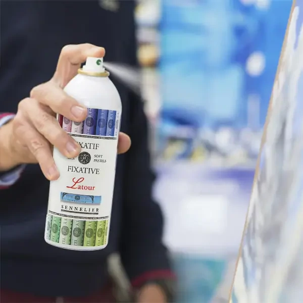 Spray fixativ Sennelier Latour pentru pasteluri uscate și creioane pastel, 400 ml