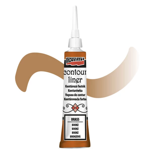 Vopsea de conturare Pentart, universala, 20 ml - bronz, metalizat