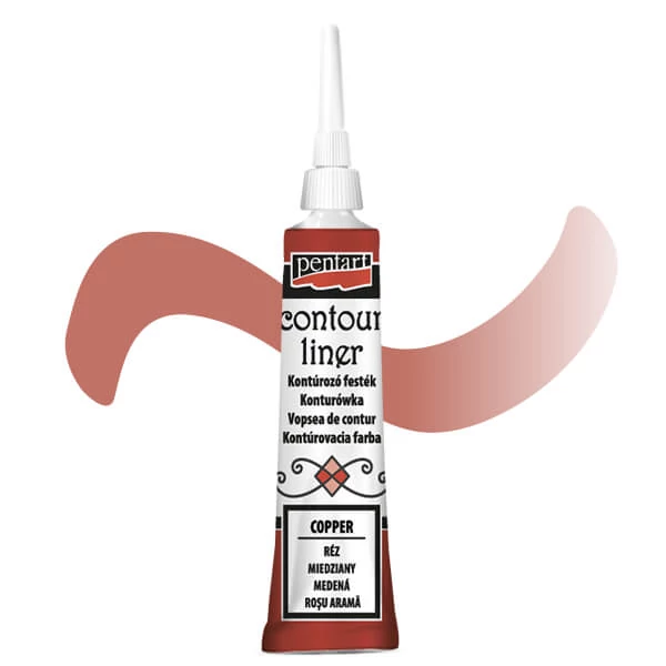 Vopsea de conturare Pentart, universala, 20 ml - cupru, metalica