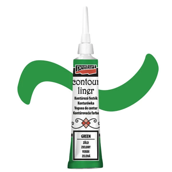 Vopsea de conturare Pentart, universala, 20 ml - verde