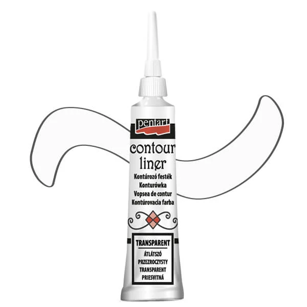 Vopsea de conturare Pentart, universala, 20 ml - transparenta, incolora