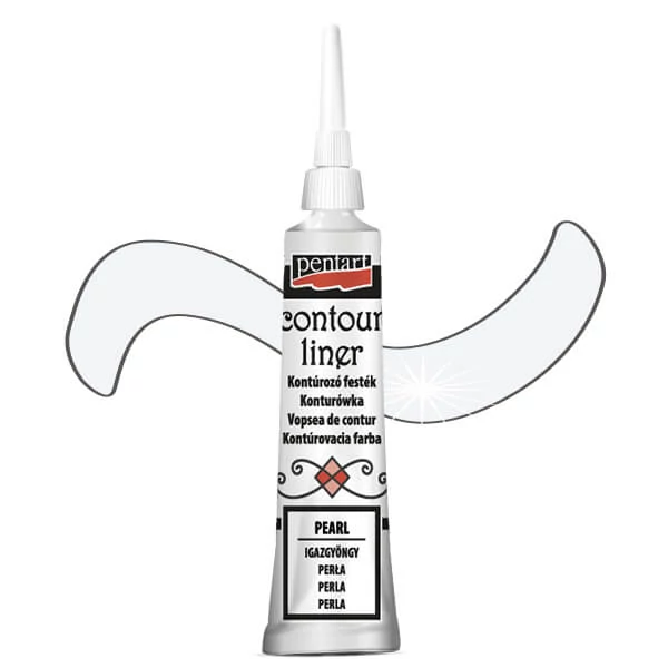 Vopsea de conturare Pentart, universala, 20 ml - perla adevarata, metalica