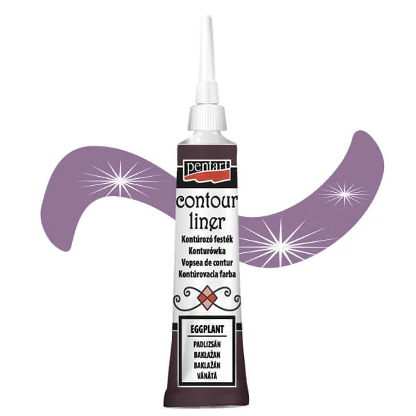 Vopsea de conturare Pentart, universala, 20 ml - vinete, perla