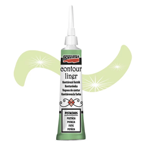 Vopsea de conturare Pentart, universala, 20 ml - fistic, sidefat