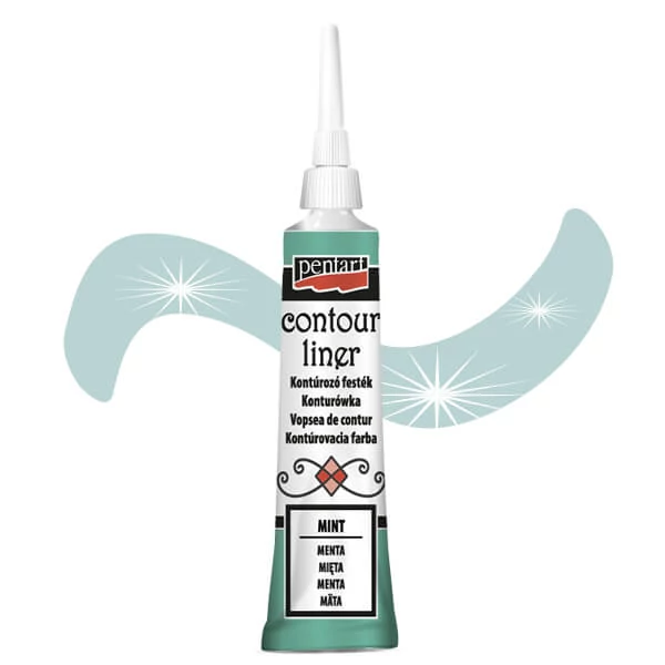 Vopsea de conturare Pentart, universala, 20 ml - menta, sidefata