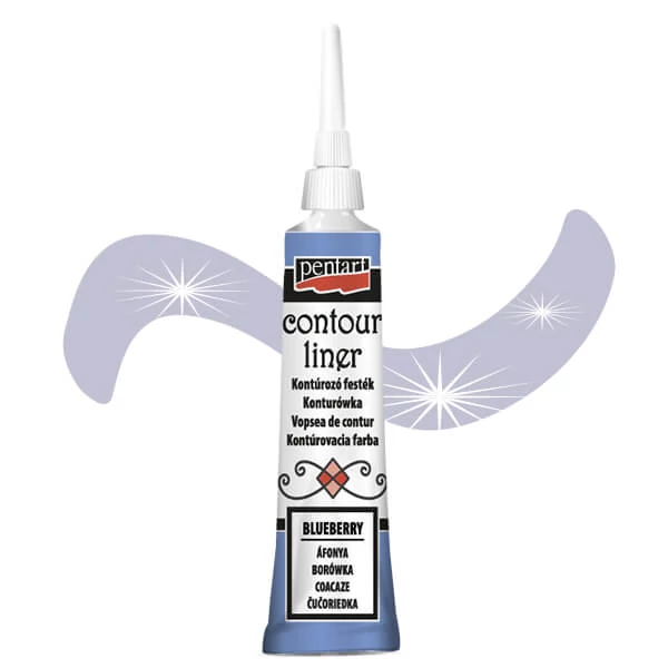 Vopsea de conturare Pentart, universala, 20 ml - afine, perla