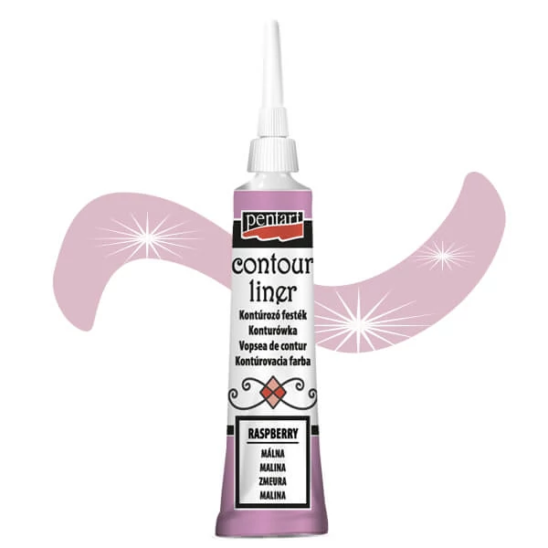 Vopsea de conturare Pentart, universala, 20 ml - zmeura, perla